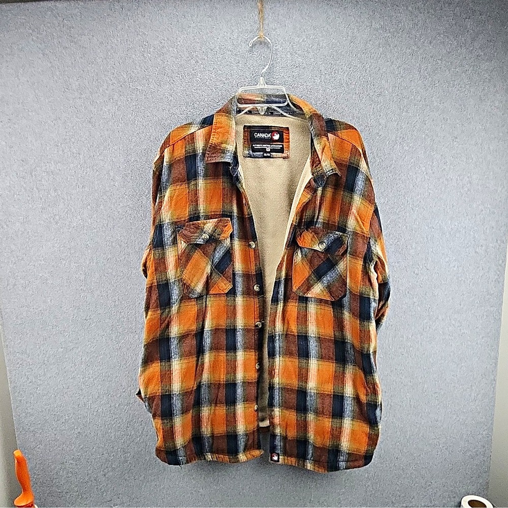 Canada Weathergear Men's 2XL Big & Tall Plaid Sherpa Lined Shacket Jacket